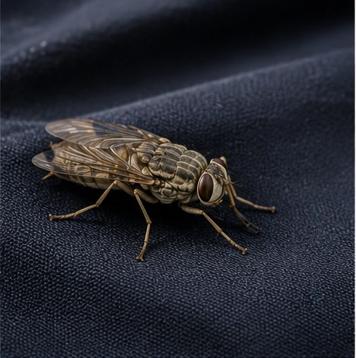 Dark blue fabric attracting tsetse flies on a Kenya safari in Tsavo and Lake Nakuru